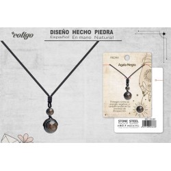 Colgante De Agata Negra De Bola 14 mm